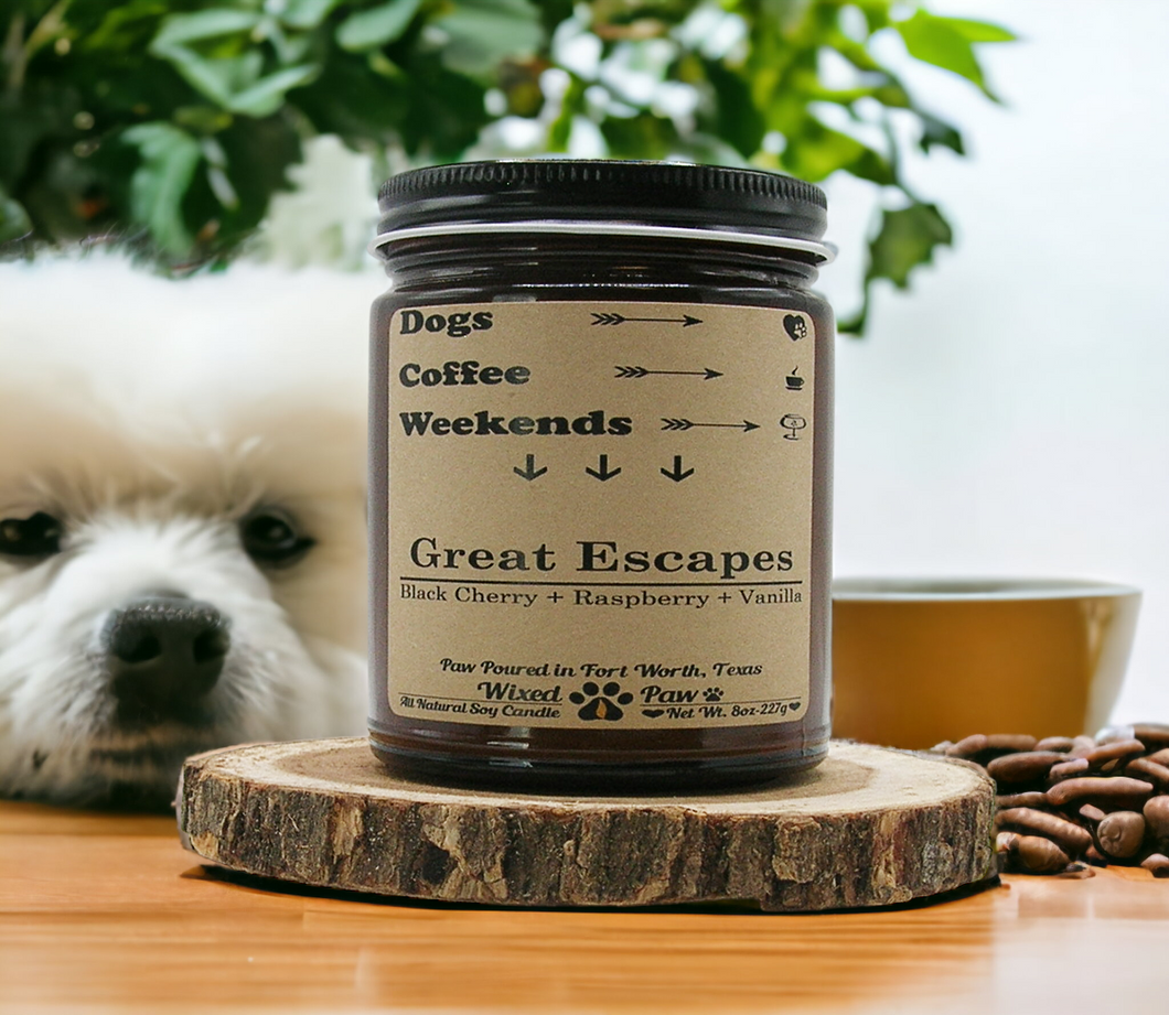 Dogs, Coffee, Weekends 8 oz. Jar - Black Raspberry Vanilla