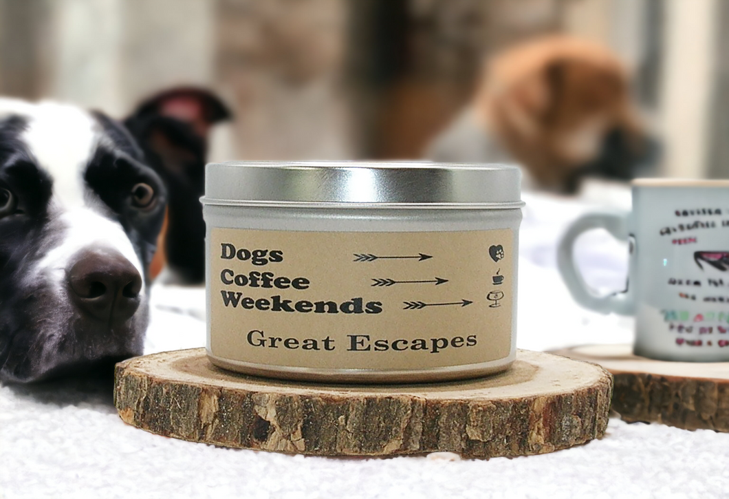 Dogs, Coffee, Weekends 6 oz. Tin - Black Raspberry Vanilla