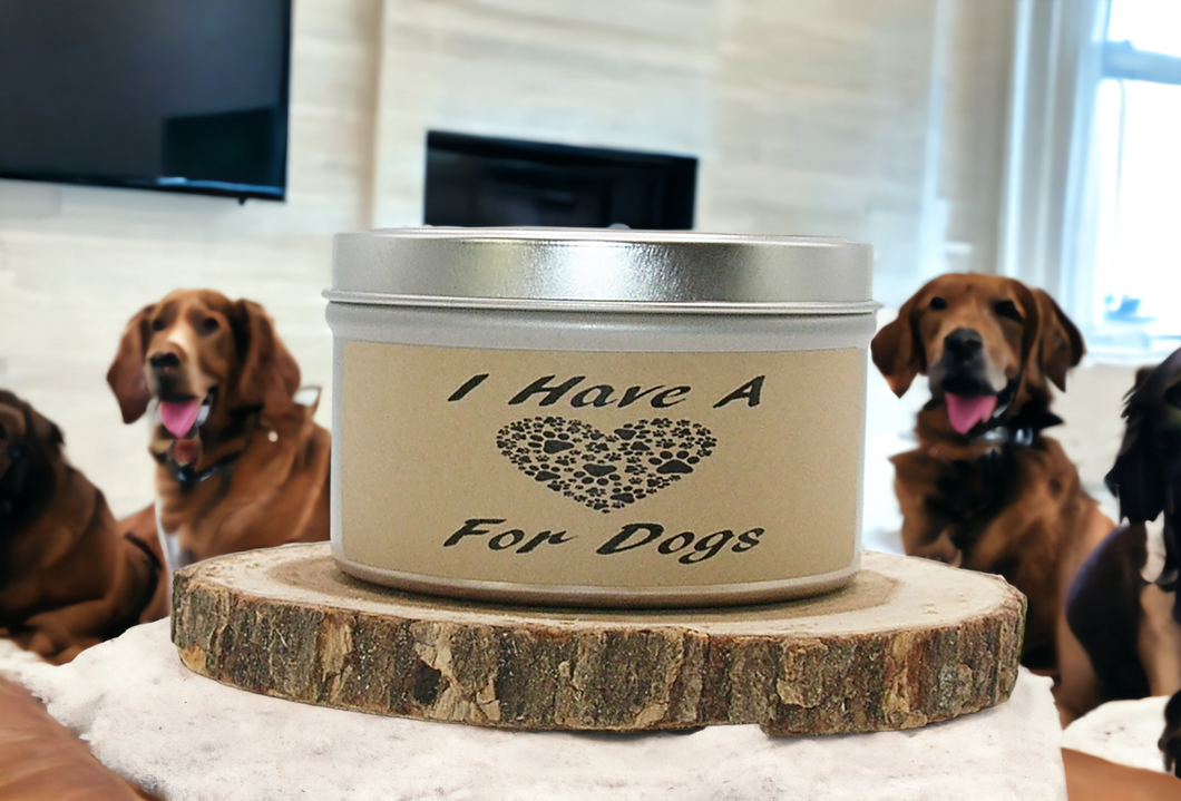 I Have A Heart For Dogs 6 oz. Tin - Oakmoss & Amber